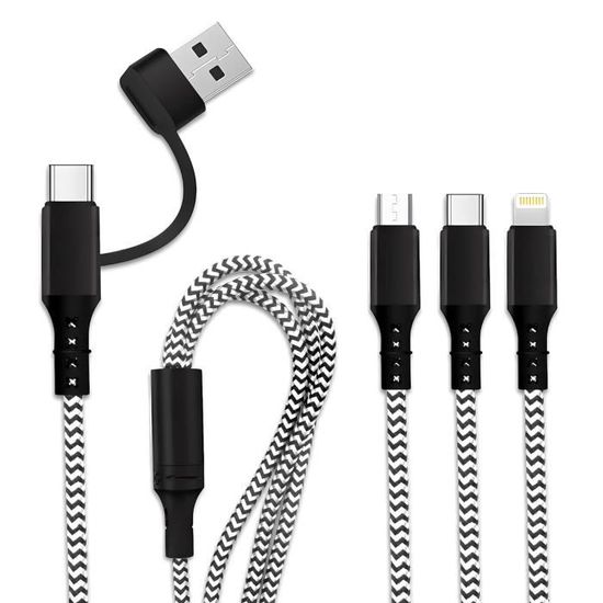 Câble USB-C vers USB-C, USB-A, Micro-USB et Lightning - Cdiscount  Informatique