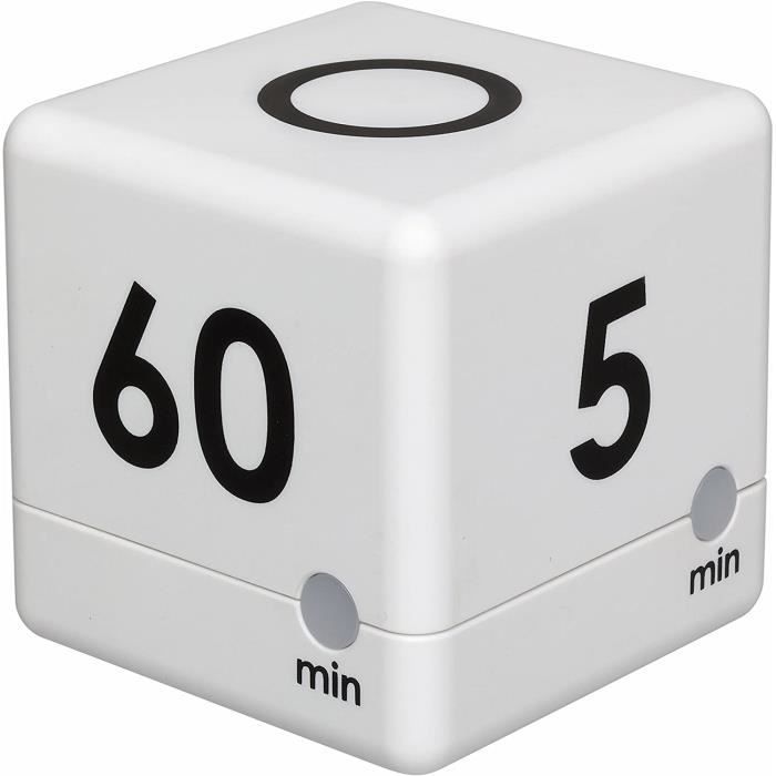 Cube Minuteur à Gravité - Minuteur 5/10/30/60 Min Avec Vibration Et Mute | Gestion Temps Cuisine Travail
