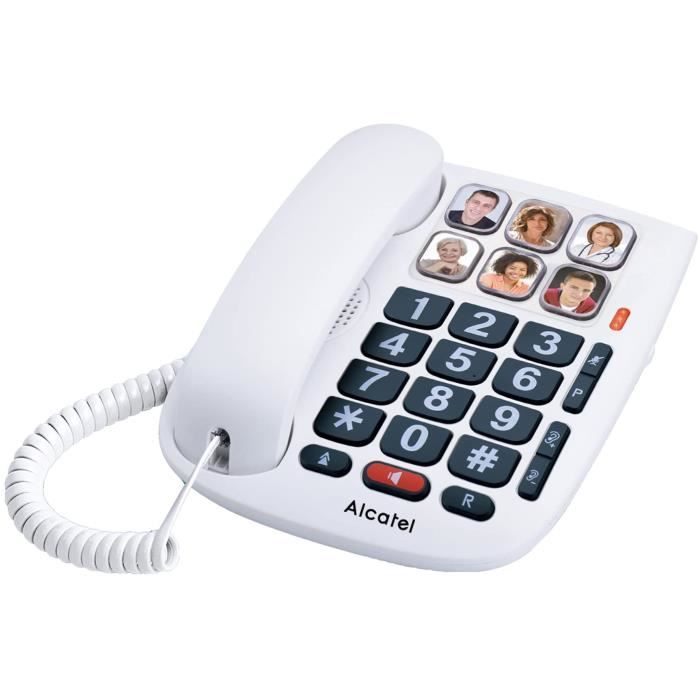 Alcatel TMax 10 Blanc Téléphone Filaire Senior