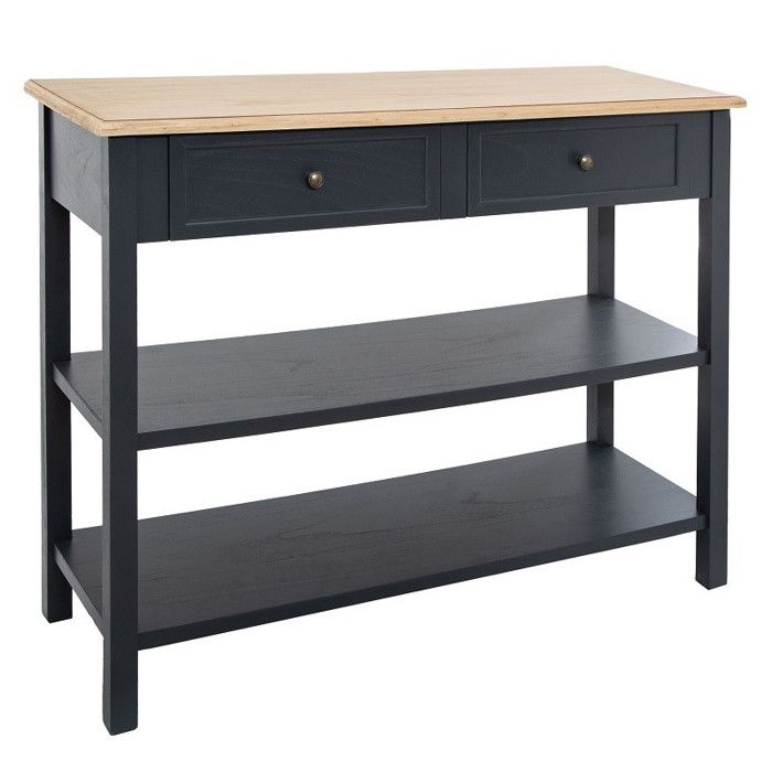 ATMOSPHERA Console Damian - Bois - Gris foncé