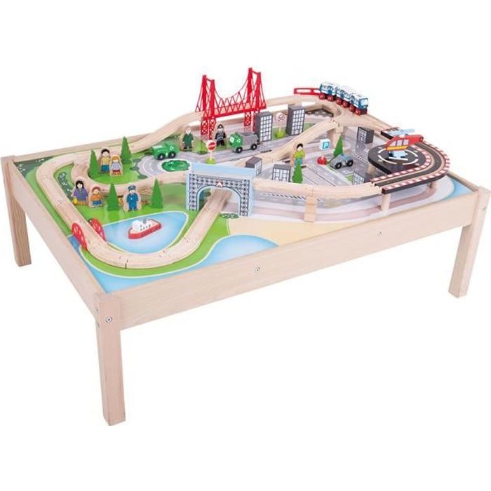 BigJigs Jouets - Imagination - Ville ?? Train Table - Table d'activité - Jouet d'activité