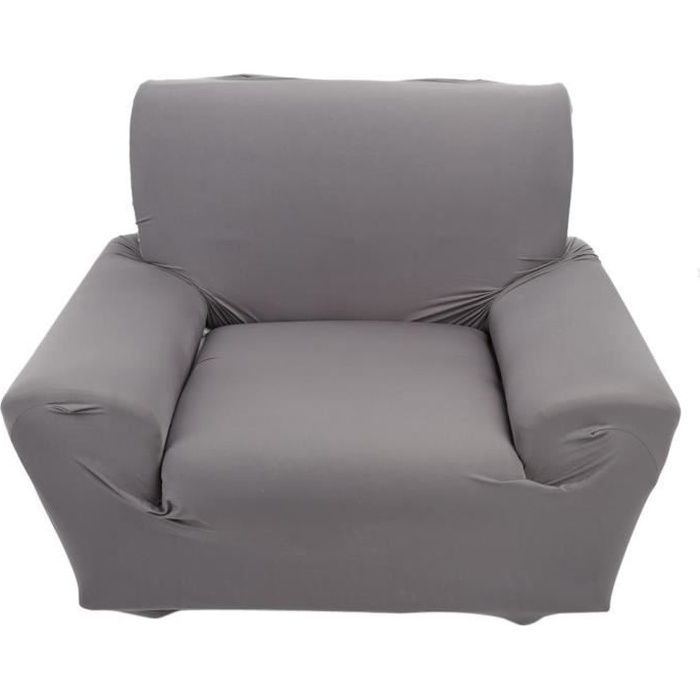 Housse de Canapé Extensible, Revêtement de Canapé (1 place,gris) housse de fauteuil meuble sofa protection Élastique -CWU