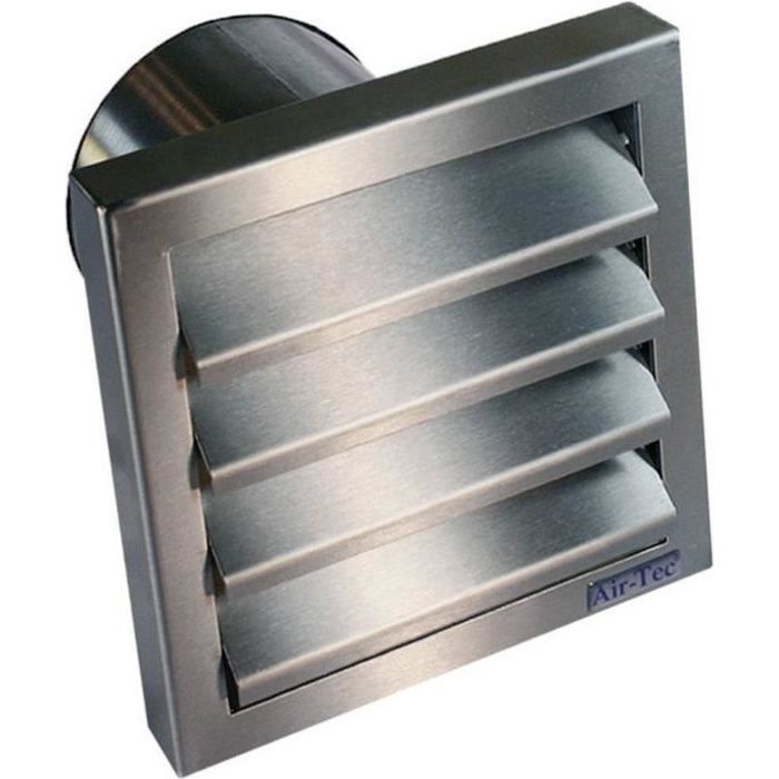 Bouche d'aération avec clapet anti-retour Wallair N31845 10 cm acier inoxydable