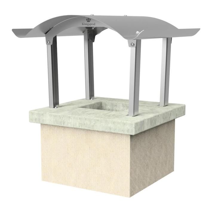 Capot de cheminée Capuche de pluie Couvercle en acier inoxydable, KÖNIGSPROD Napoleon, 400 x 400 mm