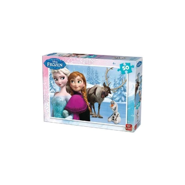 Puzzle 50 Pieces Disney - Reine Des Neiges Avec Elsa Olaf Et Sven - King - Enfant
