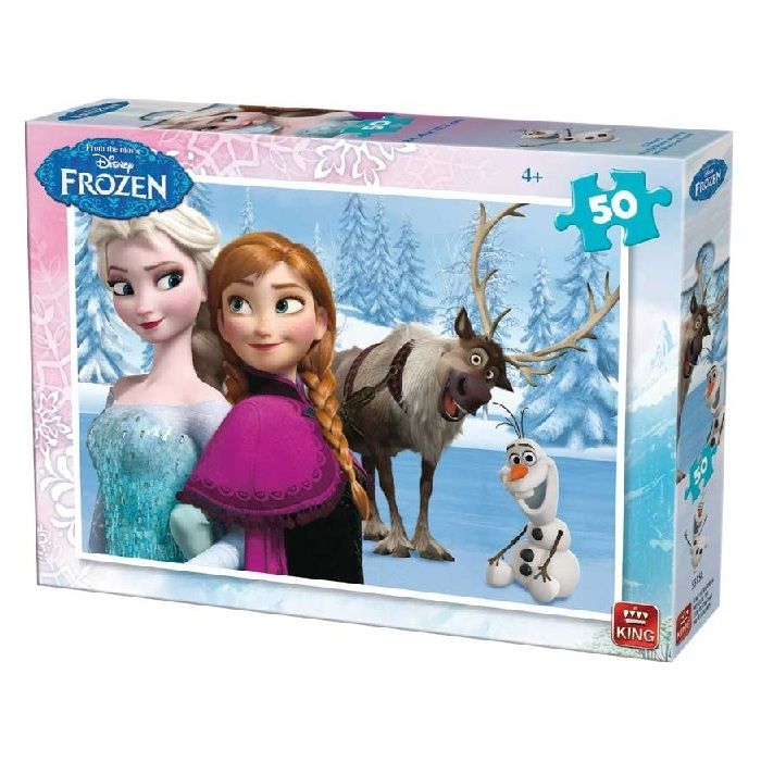 Puzzle 50 Pieces Disney - Reine Des Neiges Avec Elsa Olaf Et Sven - King - Enfant