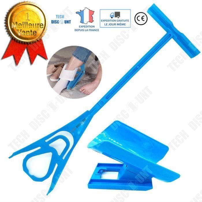 TD Enfile chaussette pur adultes bas Sock Kit Enfiler Retirer Aide sans se pencher personnes âgées malades bleu pratique chaussures