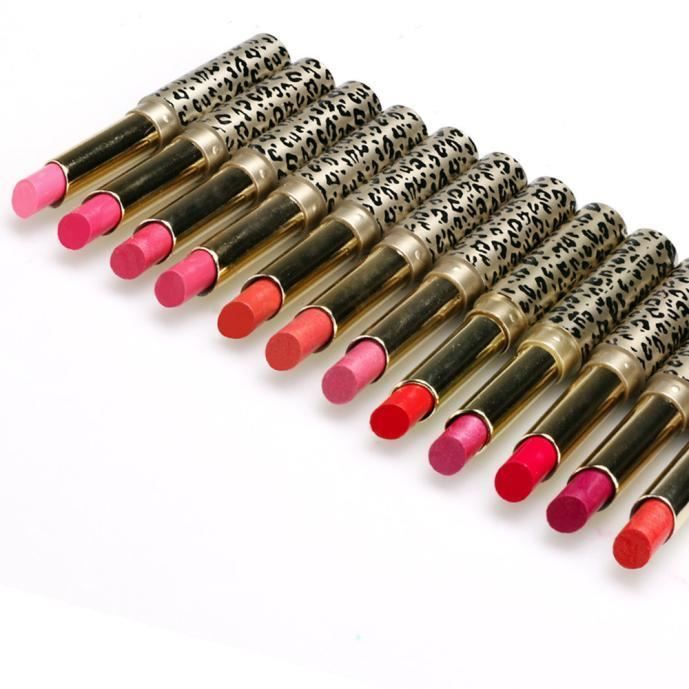 A1411 12 pièces-lot femmes maquillage rouge à lèvAs lèvA tache maquillage Lot léopAd hydratant rouge à lèvAs ensemble mat miroi
