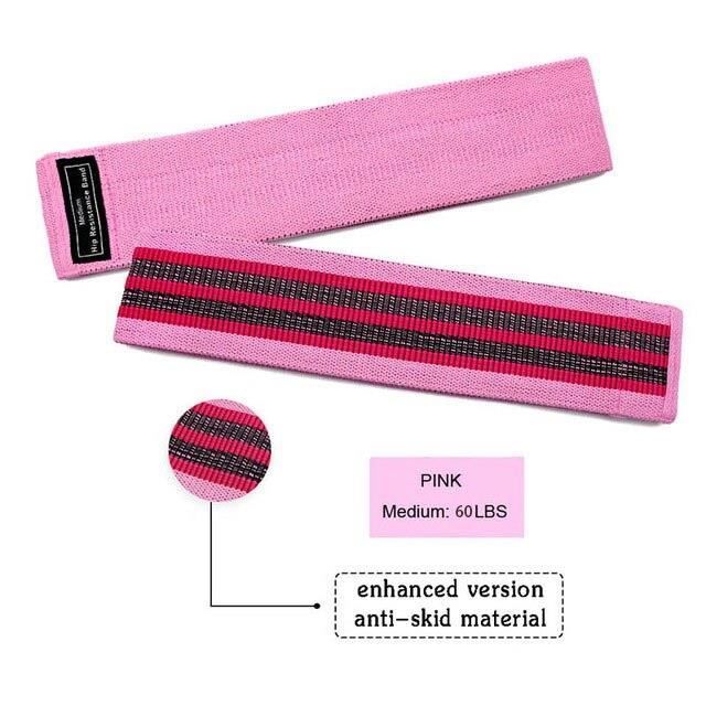 Couleur rose Bande de résistance réglable en tissu robuste pour femmes, ensemble de boucles de les Hanches Ve