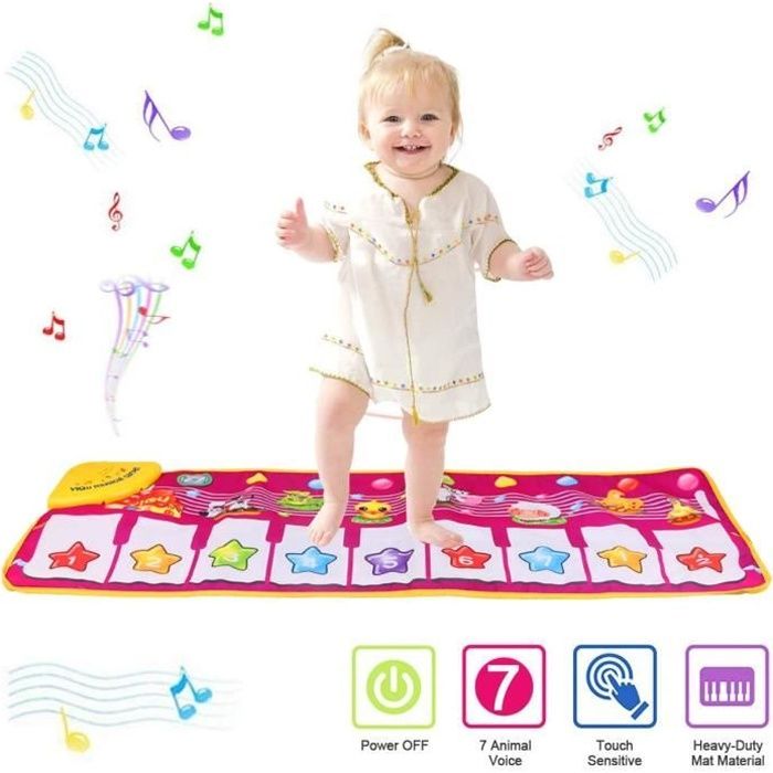 MORFONE Tapis de Jeu pour Piano - Jouet de Musique - Tapis musical Enfants - Tapis de Danse Bébé Cadeau pour Anniversaire Fête Noël