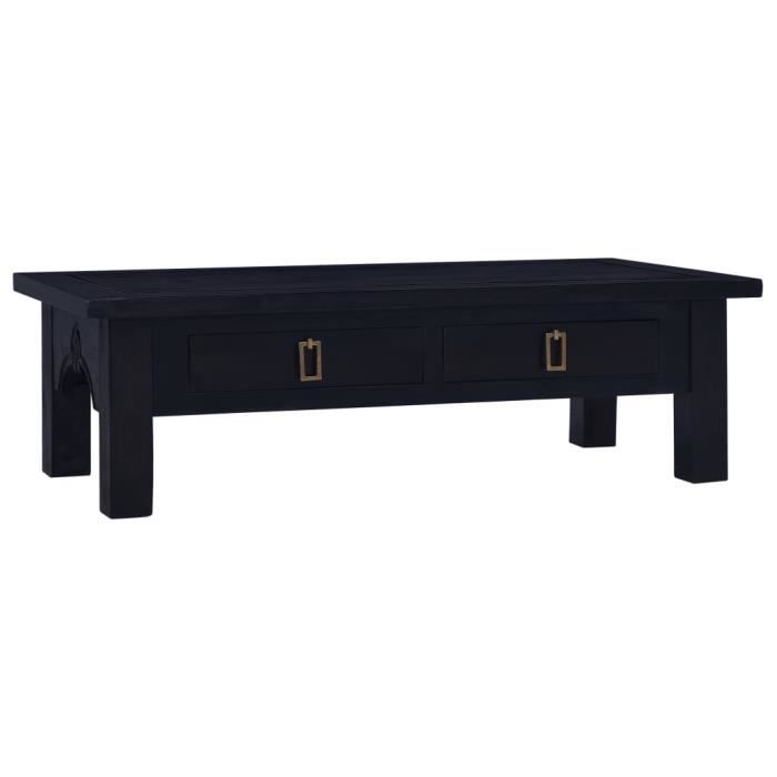 Table basse Café noir clair 100x50x30 cm Bois d'acajou massif-FOE