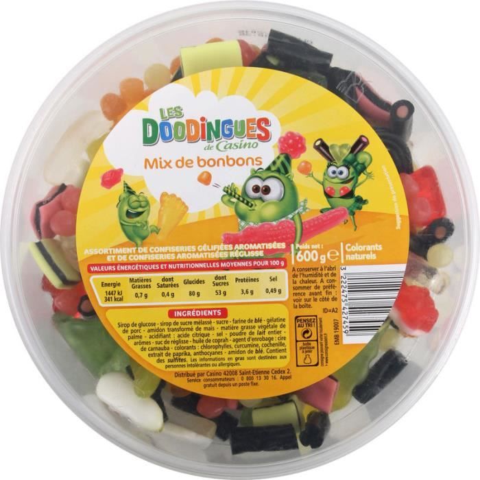 CASINO Les Doodingues Assortiment Réglisse 600g