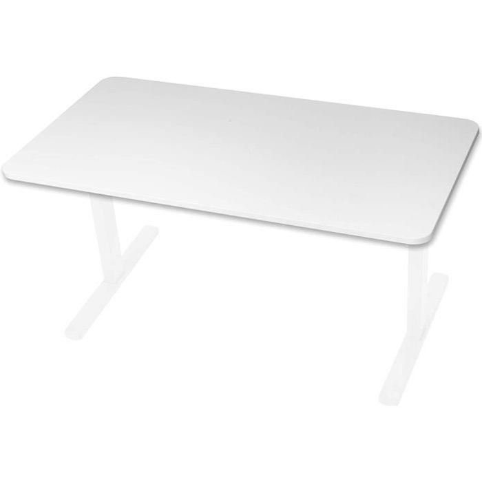 Duronic TT187 WE Plateau de Bureau Assis-Debout Blanc - Plan de Travail pour Bureau - 180 x 70 cm - Hauteur Ajustable - MDF