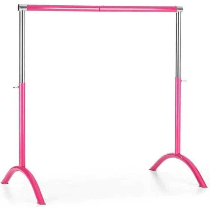 Klarfit Bar Lerina Barre de danse classique portable - Hauteur réglable 110x113cm - rose