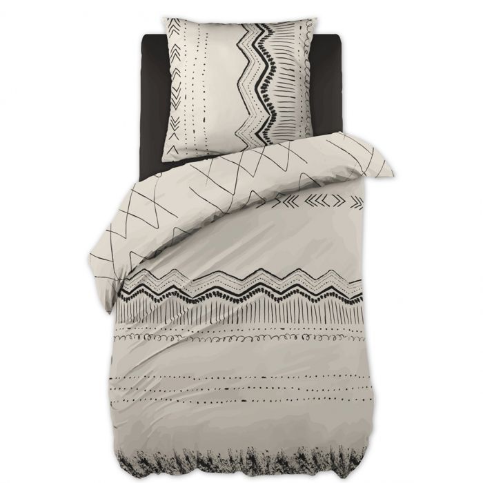 CDaffaires Parure de lit (housse de couette + 1 taie d'oreiller) 140x200 berbere Blanc