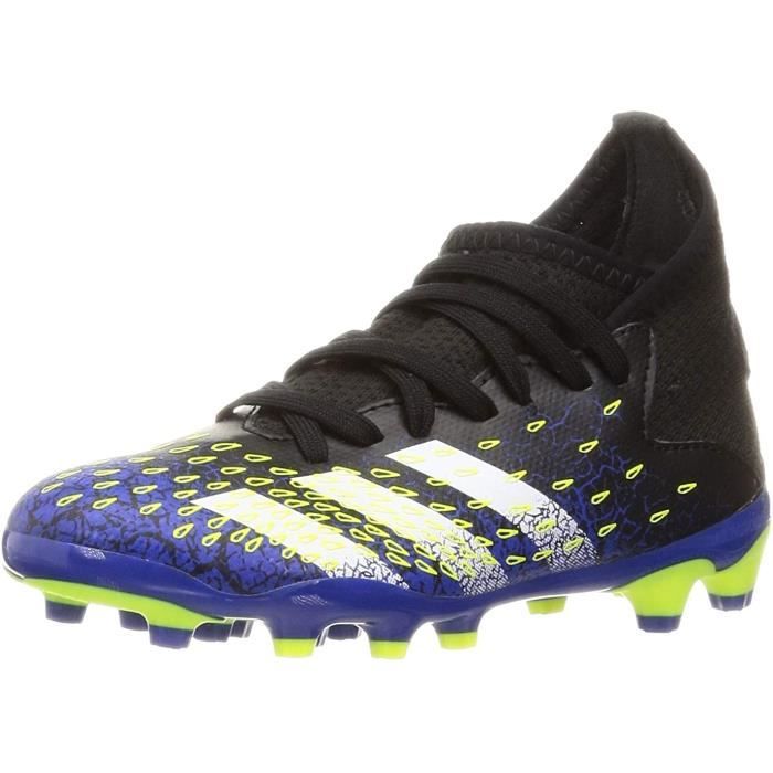 Adidas Predator Freak .3 MG J, Chaussures de Football, Core Noir / Ftwr Blanc / Solar Jaune, 35 Eu