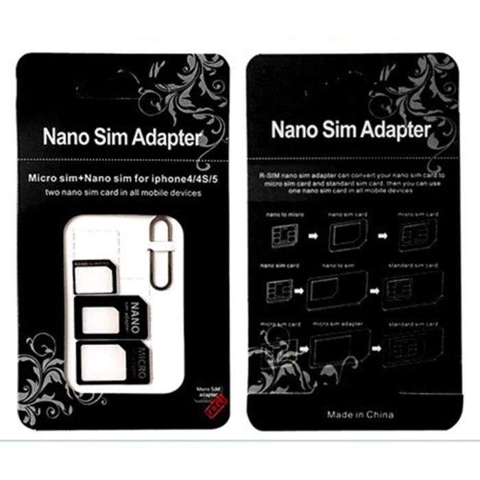 Adaptateur de carte SIM 3 en 1 pour HUAWEI P40 Lite Smartphone Micro-SIM Nano-SIM Universel