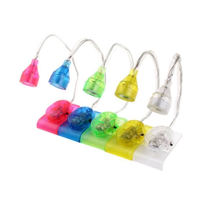 5pcs Mini LED Clip Book Lampe de table de lecture ajustée Light Easy (Randomisation des couleurs) LAMPE A POSER