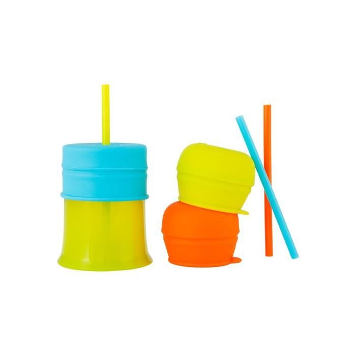 TOMY Snug Straw 1 Tasse, 3 Couvercles universaux et 3 Pailles en silicone