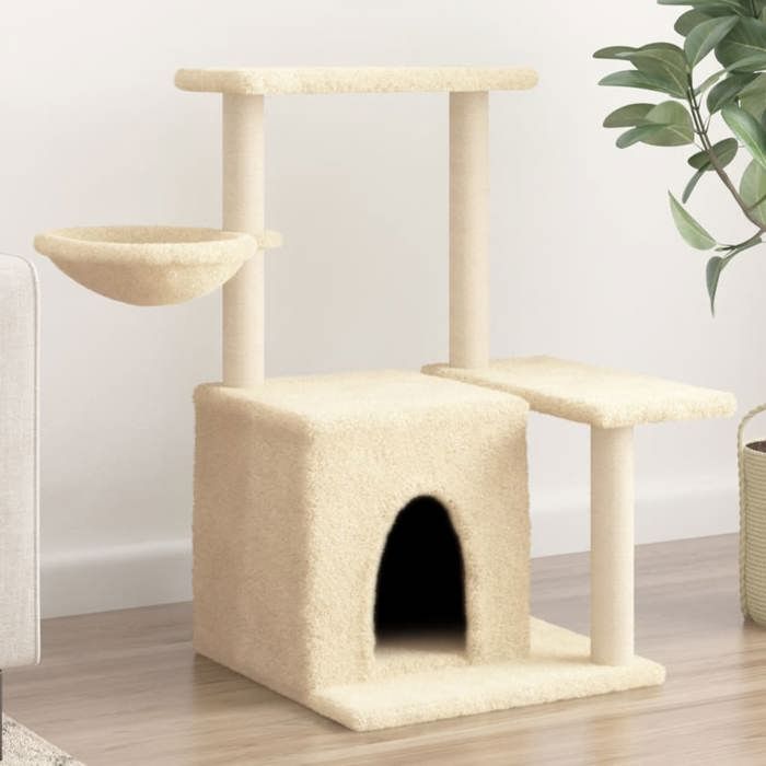 Meilleurs prix pour vidaXL Arbre à Chat avec Griffoirs en Sisal, Griffoir pour Chat avec Poteaux, Tour pour Chat, Arbre à Grimper pour Chat Intérieur, Crème 83 cm