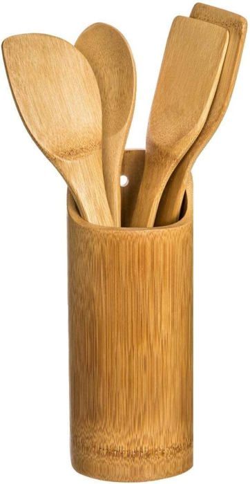 Spatul d Cuisin n Bois, nsmbl d 3 Cuillèrs, Bambou | Grand spatul d 31,5 cm, Cuillèr t cumoir | nsmbl d cuisin pour fritur au millur prix