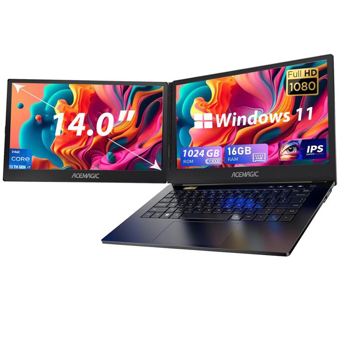 Ordinateur Portable – ACEMAGIC – X1 – Double Écran Pliable 360° – Intel Core i7 – 16Go RAM – 1To SSD