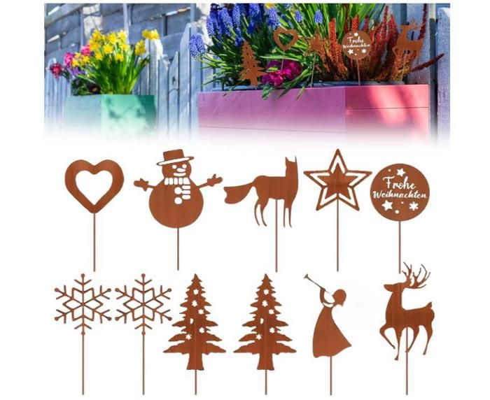Piquet De Jardin En Métal Rouillé Oiseau De Paradis - Décoration Extérieure 165 Cm Bornhöft