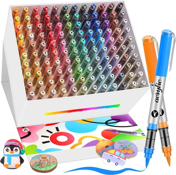 48 Couleurs 24 Marqueurs De Peinture Acrylique, Marqueurs De Peinture à