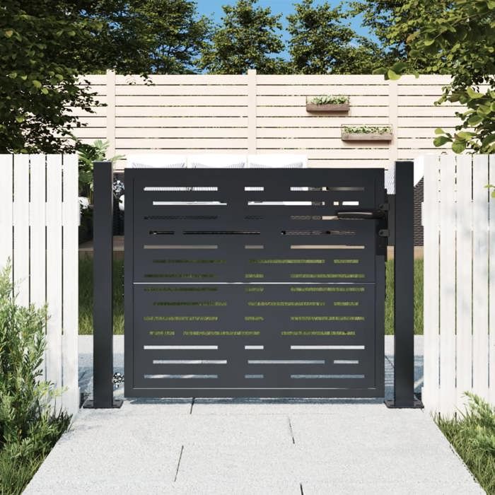 vidaXL Portail jardin 105x80 cm Acier - vue 2