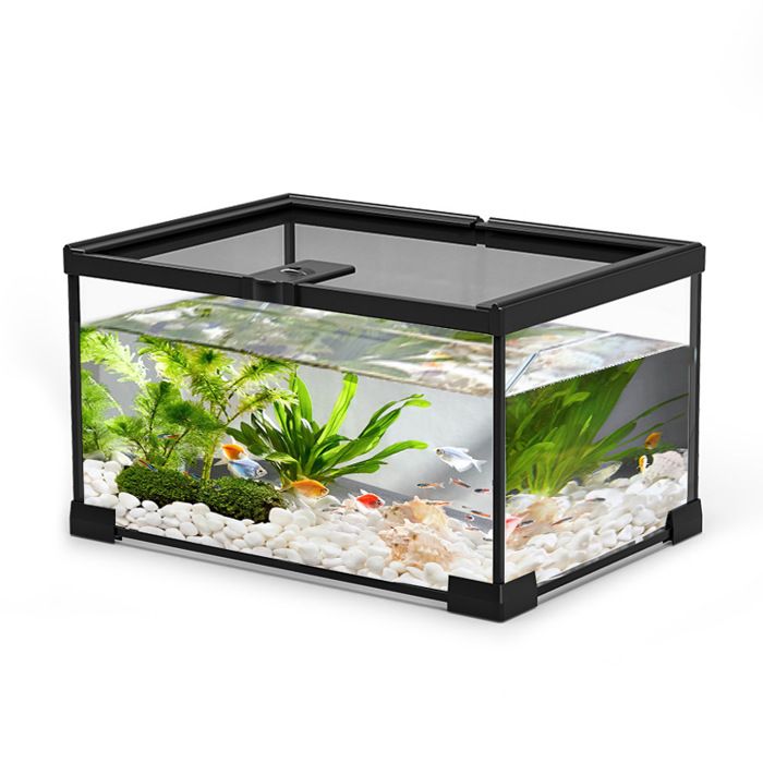 Meilleurs prix pour Aquarium Terrarium Transparent en Verre-Bac d’Élevage pour Poissons-Tortues-Lézards-Reptiles-30*20*15