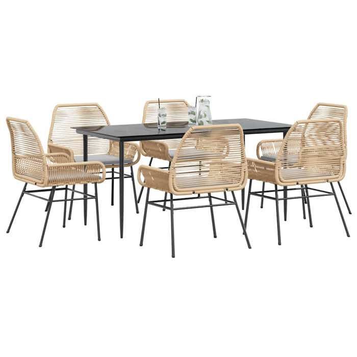 vidaXL Ensemble à manger jardin 7 pcs - vue 2
