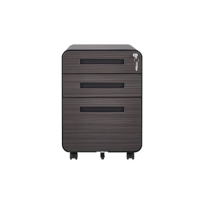 Meuble de bureau - Caisson mobile - 3 tiroirs - 46 x 40 x 58 cm - Métal noir