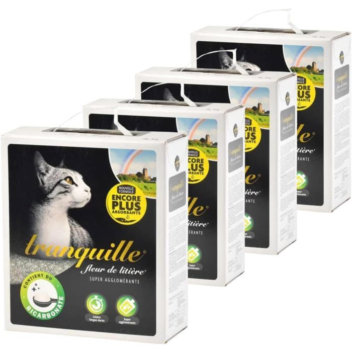 Comparer les prix de Litière Minérale Pour Chat Fleur De Litière 45 Litres-Pack De 4