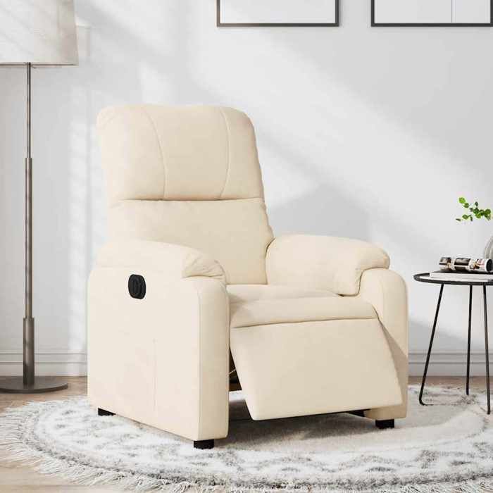Fauteuil inclinable électrique - SWEETY - beige tissu microfibre - L 75xP 89.5xH 103.5 cm EU2995