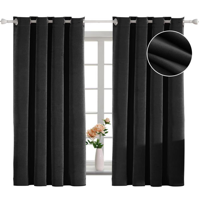 Lot de 1 Rideaux à Oeillets 100 x 100 cm Isolant Thermique Anti Froid