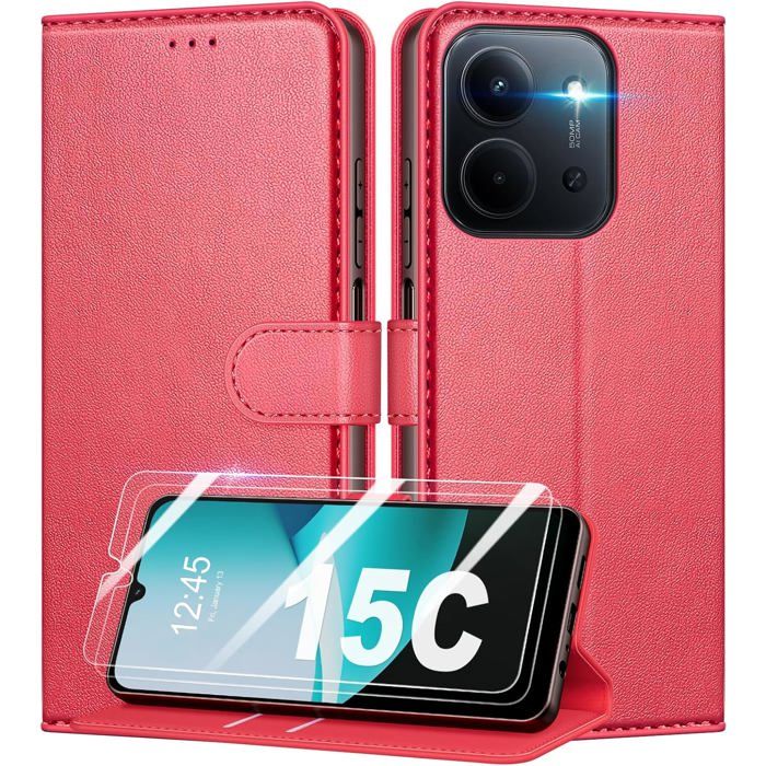 Coque pour Xiaomi Poco F3/Poco F3 Pro Étui Rabat Porte [1 Fente extérieure pour Carte + 2 Fentes pour Carte][Stand][Bracelet démontable] avec 2& Verre Trempé,Violet