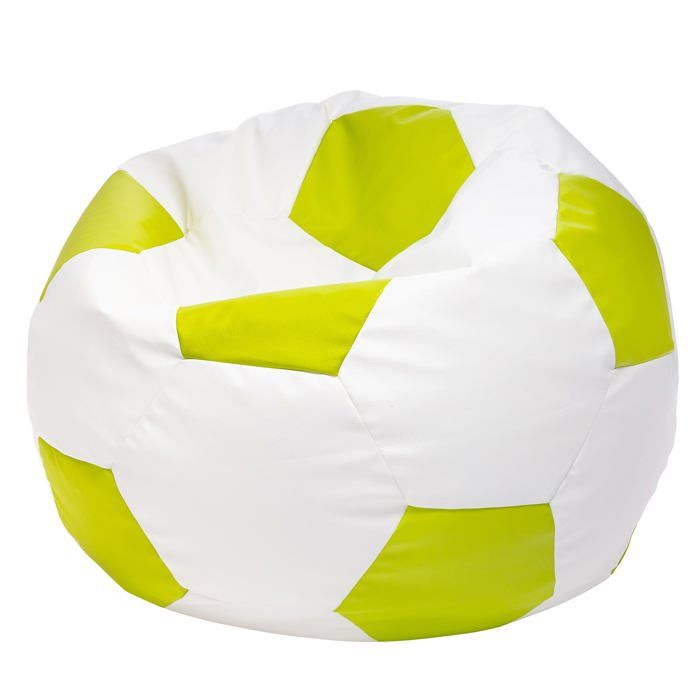 Football Pouf XL en Simili Cuir Pouf Fauteuil Gaming Enfant 105x80cm Vert Pomme - Ecopuf