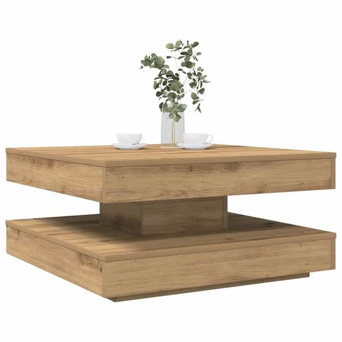 Table basse - vidaXL - Rotative 360° - Chêne artisanal - 70x70x345 cm
