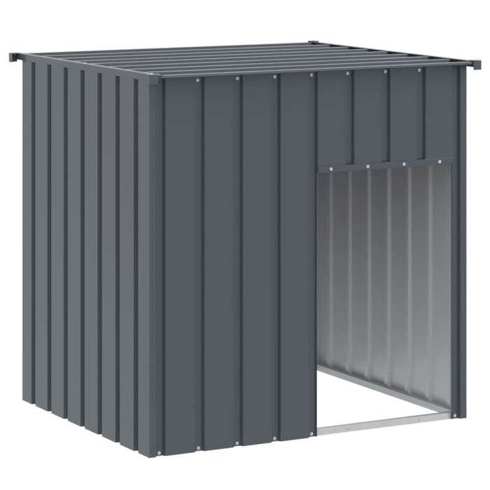 Niche pour chien avec toit - JILL - Anthracite - Acier galvanisé - 110x103x109 cm - 104x90x106 cm intérieur