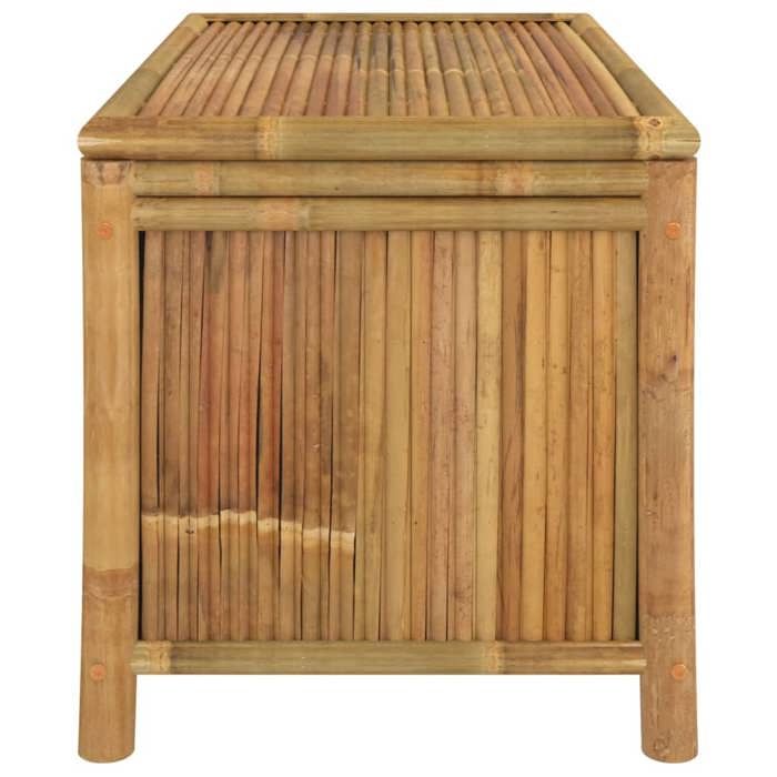 Boîte de rangement de jardin en bambou - WIENS - 90x52x55 cm - Brun - Résistant à leau - Grand espace de rangement