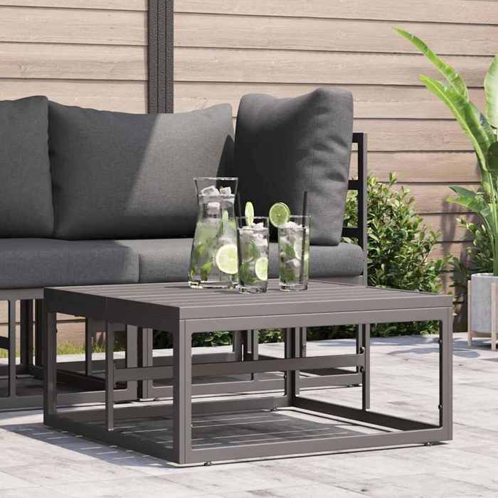 Mobilier de jardin en aluminium - vidaXL - Noir - 70x70x32 cm - 55 kg - Résistant aux intempéries - Revêtement poudre