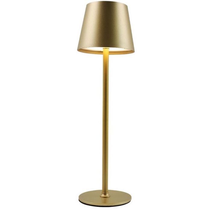 Lampe de bureau sans fil - MICH - Intensité variable - LED tactile 3 couleurs - USB-C - Or - Base antidérapante