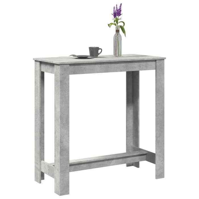 Table de bar en bois dingénierie - vidaXL - Gris béton - 102x50x103 5 cm - Capacité de charge 90 kg - Assemblage requis