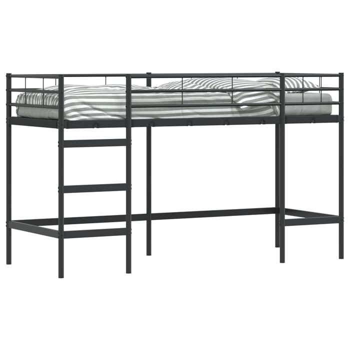 [6548744]Lit jeune/Adulte - Contemporain lit enfants lit simple Lit mezzanine pour enfants Noir 90x190 cmPoids:23.75 Kg