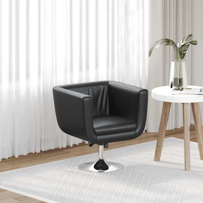 Noir Chaise de bar Noir Similicuir - Fauteuil simple H15697
