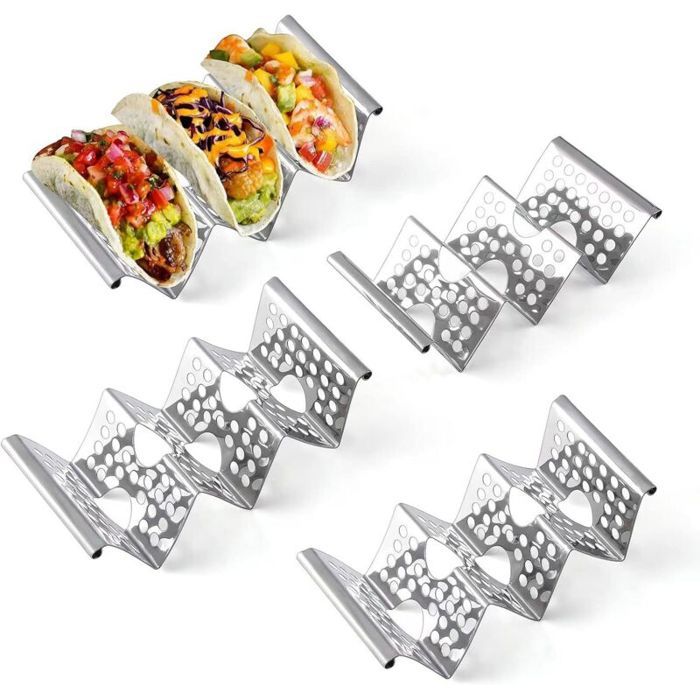 Supports à tacos en acier inoxydable lot de 4 chacun