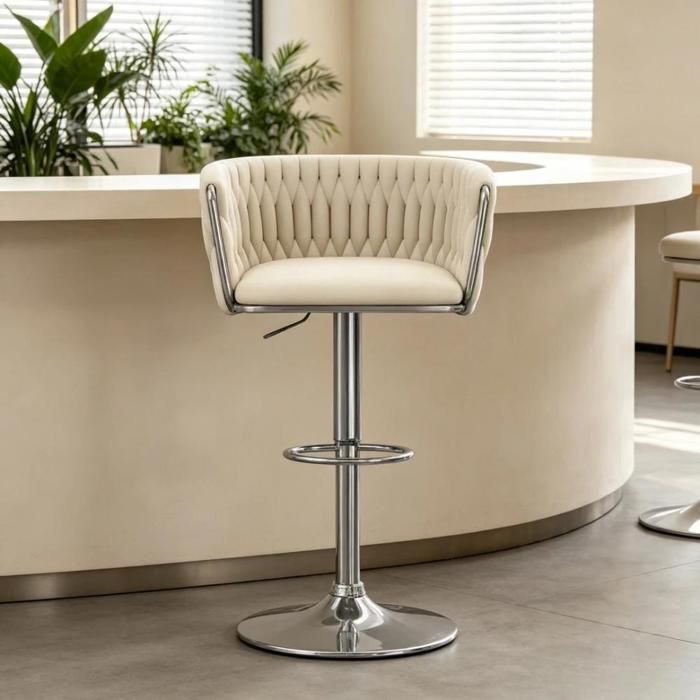 Lot de1tabourets de bar-MENGDA-Chaise de cuisine-360°Pivotantes-Hauteur réglable-Assise spacieuse-Pour salle à manger bistrot bar