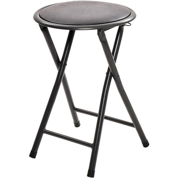 5 five simply smart Tabouret Pliant Atmosphera Rond Noir Acier 30x30x45 cm Salon Cuisine Chambre 5 five simply smart Tabouret Pliant Atmosphera Rond Noir Acier 30x30x45 cm Salon Cuisine Chambre
