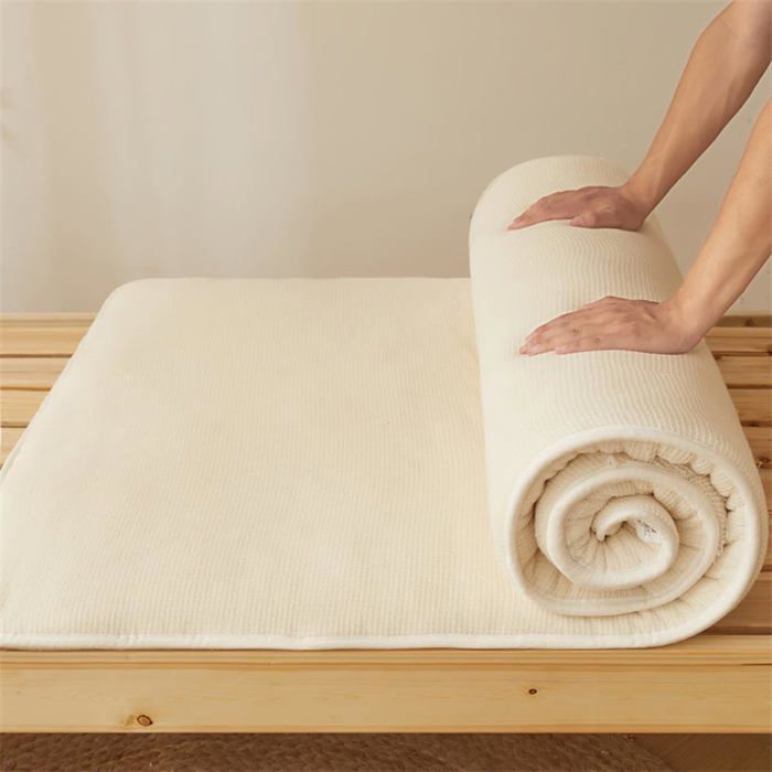 Matelas Futon de Sol Japonais Rembourré en Coton Pliable et Enroulable 120 x 200 cm