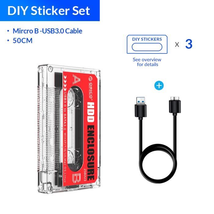 Boîtier Externe Pour Disque Dur ORICO 3.5" USB 3.0 - Transparent, Sans Outil, Jusqu'à 8 To, UASP